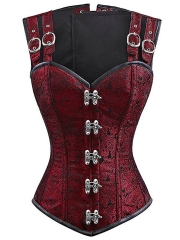 Gothic Dobby Steel Boned Steampunk Corsets Bustier Tops 