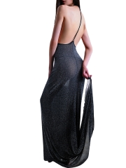 See Through Backless Maxi Babydolls Lingerie Nightwear Dress