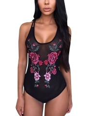 Womens See Through Bodysuits Floral Lace Teddies Lingerie 