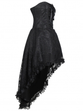 Gothic Steampunk Lace Up Overbust Corset Dress With Zipper