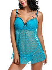 Sexy See Through Chemises Dots Lace Babydolls Lingerie 