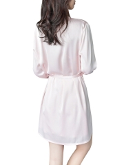Women Long Sleeve Kimono Sleepwear Satin Robes Nightwear 