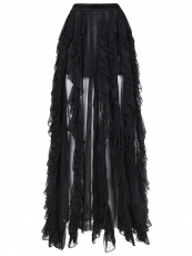 Victorian Gothic Steampunk Costume Ruffled Maxi Skirts