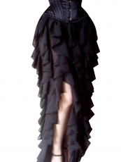 Victorian Gothic Steampunk Costume Ruffled Maxi Skirts