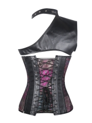 Gothic Steel Boned Steampunk Leather Overbust Corsets Tops