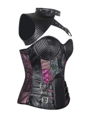 Gothic Steel Boned Steampunk Leather Overbust Corsets Tops