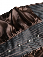 Brown Gothic Steampunk Maxi Victorian Ruffled Satin Skirts