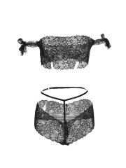 Off Shoulder Strappy See Through Lace Bra Sets Lingerie 