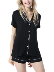 Short Sleeve Modal Button Soft Sleepwear Pajamas Sets