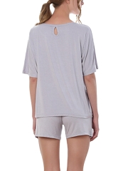 Women Scoop Neck Modal Sleepwear Short Sleeve Pajama Set 