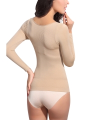 Women Long Sleeve Open Bust Body Shaper Seamless Shapewear
