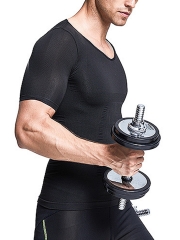 Men's Short Sleeve Stretch Shapewear Compression Undershirt