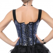 Sleeveless Gothic Steampunk Jacquard Overbust Corsets Tops