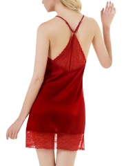 Women's  Lingerie Satin Lace Sleepwear Sexy back Babydoll