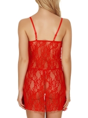 Sexy Lingerie Red Christmas Babydoll Chemises Lace Nightwear