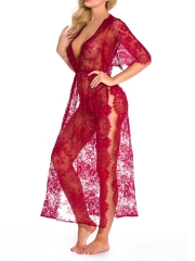 Wholesale Sexy Lingerie Babydoll Nightgown Lace Kimono Robe