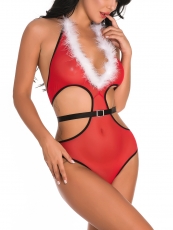 Cheap Wholesale Christmas Red Sexy lingerie Women Sleepwear 
