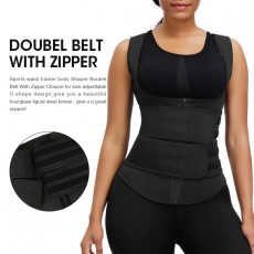 Double Straps Neoprene Shaper Vest Sports Waist Trainer Belt