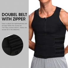 Men's Vest Double Belt Sweat  Waist Trainer Body Shapewear