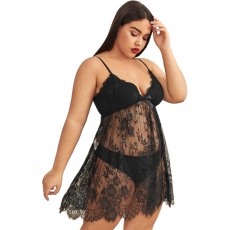 Sexy Deep V Plus Size lingerie Sleepwear BadyDolls Dress