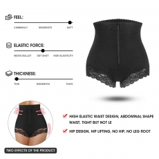 Butt Lift Women Shapewear Zipper Control Tummy Lace Panties 