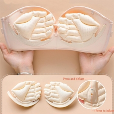 Padded Strapless Front Cross Lift Fully Bra With Air Cushion