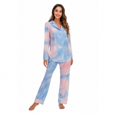 Sleepwear Women Pajamas Set Long Sleeve 2pcs Suit Loungewear