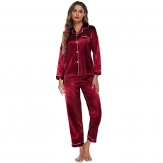 Silk Satin Pajama Set Sleepwear Suit Set Women's Loungewear 