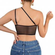Women's Sexy Shirts Deep V Neck Short Sleeve Crop Corset Top