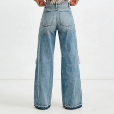 Women's Cool Ripped High-Waisted Straight-Leg Jeans