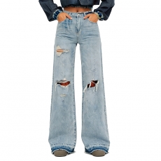 Women's Cool Ripped High-Waisted Straight-Leg Jeans