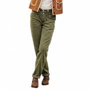 Women's Mid-Rise Stretch Straight-Leg Jeans–Slanted Pockets