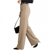 Women's High Waist Straight Leg Loose Fit Elegant Trousers