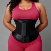  Black Double-Layer Latex Waist Trainer Corset for Women