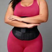  Black Double-Layer Latex Waist Trainer Corset for Women