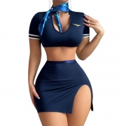  Navy Flight Attendant Costume lingerie Set for women