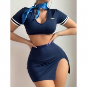  Navy Flight Attendant Costume lingerie Set for women
