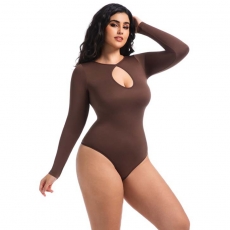 Long Sleeve Keyhole Neck Body Shaper shapwear for women