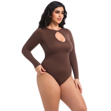 Long Sleeve Keyhole Neck Body Shaper shapwear for women