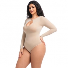 Long Sleeve Keyhole Neck Body Shaper shapwear for women