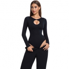 Long Sleeve Keyhole Neck Body Shaper shapwear for women
