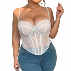 Lace Mesh Corset Bustier Top outwear for women