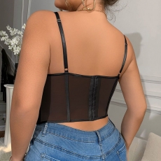 Lace Mesh Corset Bustier Top outwear for women