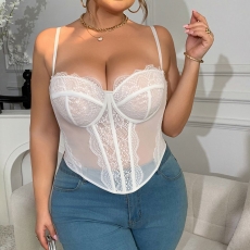 Lace Mesh Corset Bustier Top outwear for women