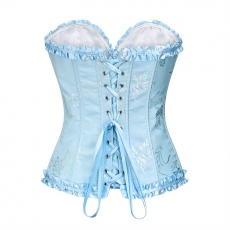 Pastel Blue Ruffle Satin Vintage Princess Corset Top