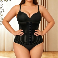 Breathable Strip Elastic Waist Trainer for Plus Size Women